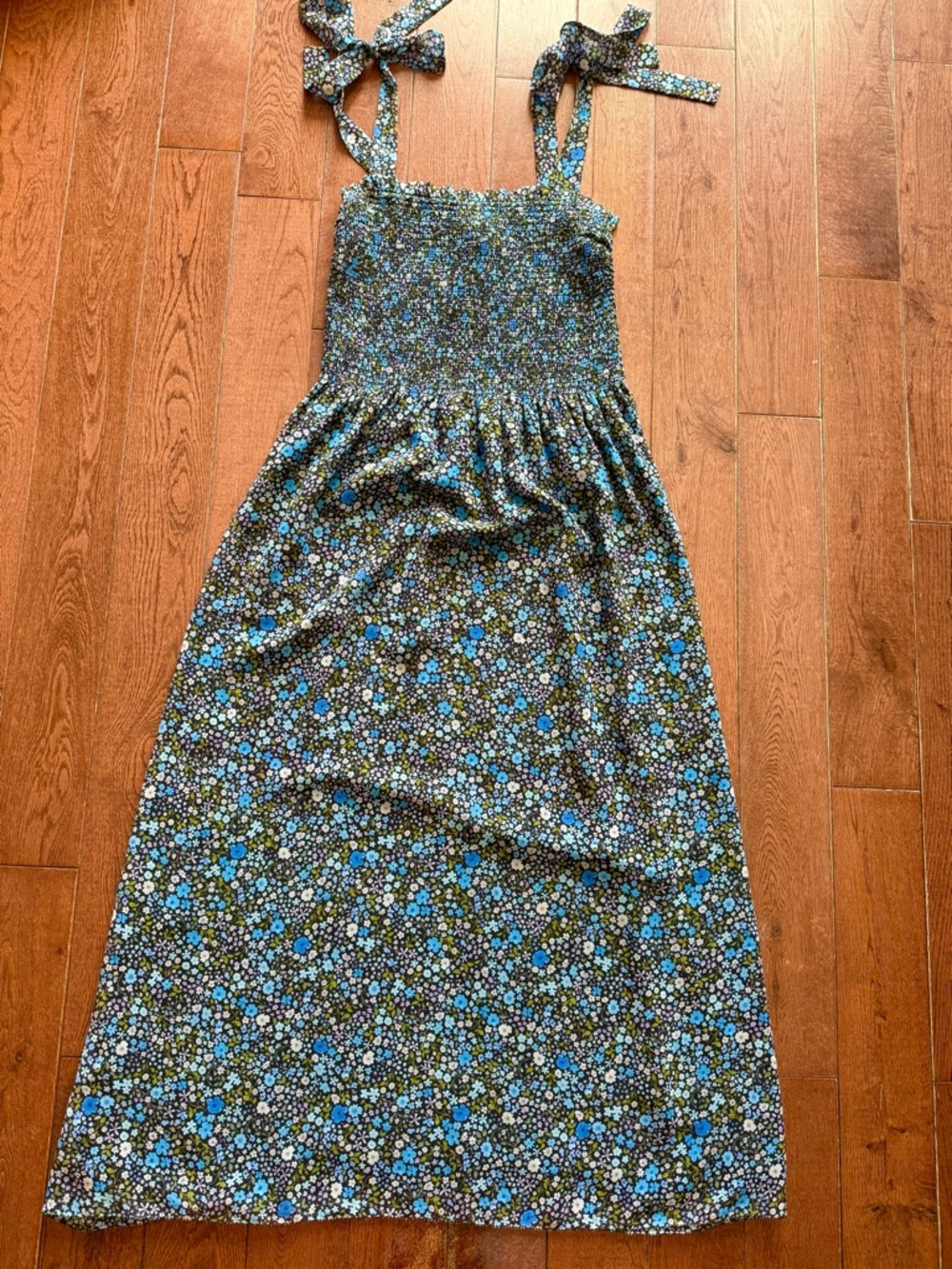 Wilfred golden hour blue floral midi dress chiffon - Picture 2 of 3